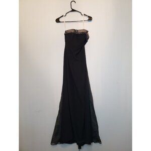 David's Bridal Womens Sz 2 Formal Dress Black Strapless Maxi Length Sleeveless